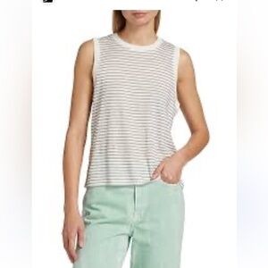 FRAME Organic Linen Muscle Tank NWOT small